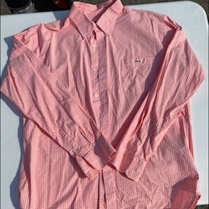 Fish Hippie Orange Plaid Button Down
